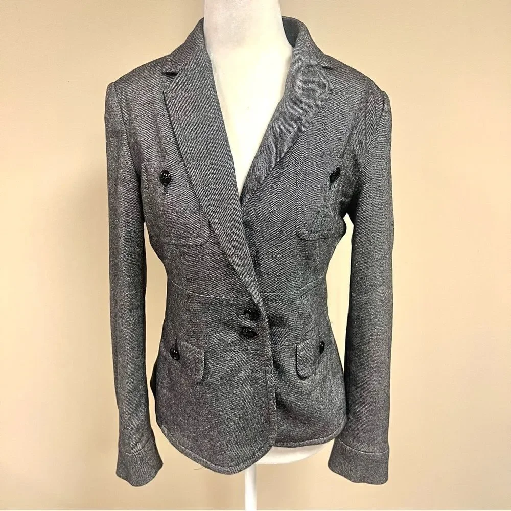 Talbots wool blend black/white jacket.   Size 2
